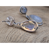  Echt zilveren Maansteen oorbel stekers hangende druppel